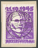 MECKLENBURG-VORPOMMERN 21 BrfStk, 1945, 8 Pf. Faschismus Mit Senkrechter Doppelzähnung, Prachtbriefstück, Gepr. Kramp - Autres & Non Classés