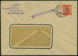 WEST-SACHSEN 118Y BRIEF, 1945, 8 Pf. Lebhaftrotorange, Wz. 1Y, Einzelfrankatur Auf Geschäftspapiere Aus ALTENBURG, Prach - Other & Unclassified