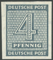 WEST-SACHSEN 127XwbU , 1945, 4 Pf. Dunkelblaugrau, Wz. X, Ungezähnt, Ungezähnte Exemplare Dieser Ausgabe Sind Im Michelk - Other & Unclassified