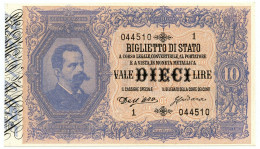 10 LIRE BIGLIETTO STATO UMBERTO I BIFACCIALE PRIMA SERIE 1 16/07/1883 FDS-/FDS - Sonstige