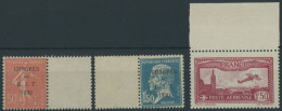 FRANKREICH 249-51 , 1930, Arbeitsamt Und Flugpost, Postfrisch, 3 Prachtwerte, Mi. 73.- - Other & Unclassified