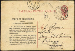 MILITÄRPOST 1912, Feldpoststempel DIVISIONE TRIPOLITANIA Auf Seltener Feldpost-Vordruckkarte (Vordruck Zu Deutsch: Es Ge - Poste Militaire (PM)