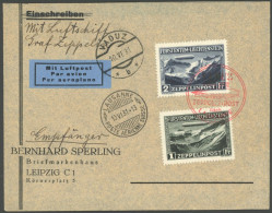 LIECHTENSTEIN 114/5 BRIEF, 1931, Graf Zeppelin Mit Rotem Sonderstempel Auf Zeppelinbrief, Pracht - Autres & Non Classés