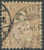 SCHWEIZ BUNDESPOST 29b O, 1867, 2 C. Rotbraun, Pracht, Mi. 240.- - Otros & Sin Clasificación