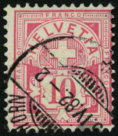 SCHWEIZ BUNDESPOST 47 O, 1882, 10 C. Lebhaftrosarot, Pracht, Mi. 80.- - Usados