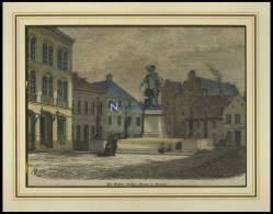 BREMEN: Die Gustav-Adolf-Statue, Kolorierter Holzstich Um 1880 - Estampes & Gravures