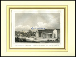 WIESBADEN: Der Kursaal, Stahlstich Von Schönfeld/Poppel, 1840 - Estampes & Gravures