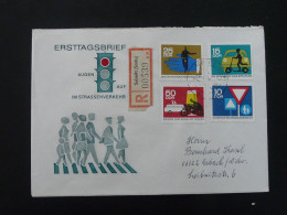 Sécurité Routière Road Safety FDC Recommandée Registered Einschreiben Sebnitz DDR 1966 Ref 354 - Unfälle Und Verkehrssicherheit