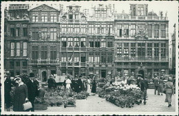 BELGIUM - BRUXELLES - GRAND PLACE - MARCHÉ AUX FLEURS - RPPC POSTCARD - 1935 (16931) - Markets