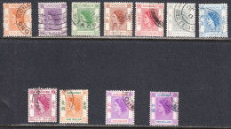 Hong Kong 1954-62 Cancelled, Sc# ,SG 178-185,187,189,191 - Used Stamps