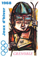 JO Jeux Olympiques Olympic Games Grenoble 1968 * CP Illustrateur Quetier * Ski Skieur Sports D'hiver - Jeux Olympiques