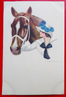 Cpa Illustrateur NANNI Femme Chapeau Cheval - Nanni