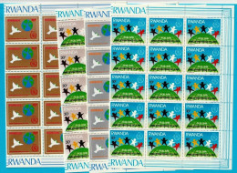 WW918f- RUANDA 1986- MNH_ 4 FOLDED SHEETS / 25 ISSUES / 100 STAMPS - Ungebraucht