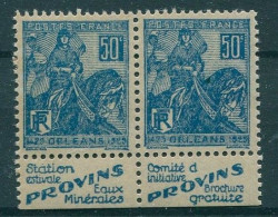 !!! 50 C JEANNE D'ARC : PAIRE AVEC BANDES PUBS PROVINS NEUVE */** - Unused Stamps