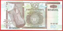 Burundi - Billet De 50 Francs - 19 Mai 1994 - P36 - Neuf - Burundi