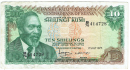 Kenya - Billet De 10 Shillings - Daniel Toroitich Arap Moi - 1er Juillet 1977 - P12c - Kenia