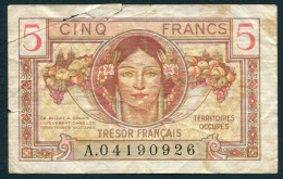 5 Francs Trésor Français, 1947, A. 04190926 - 1947 Tesoro Francese
