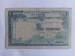 Billet France 1 Piastre Institut D'émission Des états Du Cambodge Laos Et Vietnam - Sonstige & Ohne Zuordnung