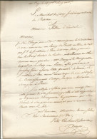 ANCIENNE LETTRE DE M LE MARECHAL DE CAMP A M PELTIER A LONDON DATE 1809 N°83 - Politiek & Militair