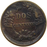 PERU 2 CENTAVOS 1877 OFF-CENTER #a010 0443 - Peru