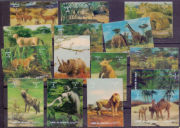 UMM AL QIWAIN -  ANIMALS - LION GIRAFFE RHINO HYEN LEOPARD TURTLE IMPALA CROCODILE  3D  COMPL. SET.  - **MNH - 1972 - Schimpansen