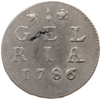 NETHERLANDS GELDERLAND 2 STUIVERS 1786  #t162 0193 - Monedas Provinciales