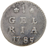 NETHERLANDS GELDERLAND STUIVER 1785  #t112 0281 - Monnaies Provinciales