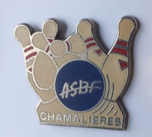 YY619 Pin's Bowling  A.S.B.F CHAMALIERES  Drôme Signé BERAUDY/VAURE Achat Immédiat - Bowling