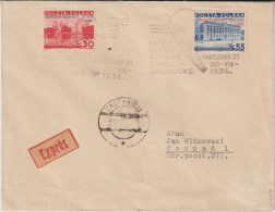 POLOGNE - 1936 - ENV. EXPRES ! Par BALLON ! GORDON BENETT De VARSOVIE => POSEN - Briefe U. Dokumente