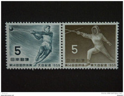 Japan Japon Nippon 1959 Sports Escrime Marteau Schermen Hamerslingeren Yv 636-637 MNH ** - Unused Stamps