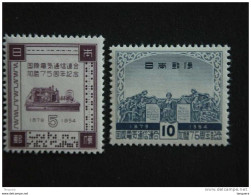 Japan Japon Nippon 1954 Appareil Morse Momunment U.I.T Union Télécommunications Yv 559-560 MNH ** - Unused Stamps