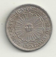 PEROU - 10 Centavos - 1880 - TB/TTB - Peru