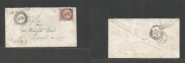 Egypt. 1879 (16 Aug) Port Said - England, Newcastle (26 Aug) Early Fkd Env 1p Rose Pyramids Issue + Cds + "Via Brindisi" - Sonstige & Ohne Zuordnung