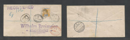 Bc - Br. Honduras. 1894 (Dec 13) Belize - Germany, Stadhagen (31 Dec) Registered Single 24c Yellow, Tied K65 + Cds Along - Other & Unclassified