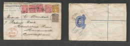 Bc - Rhodesia. 1903 (9 Jan) BSAC, Gwelo - UK, Birminghan Via London (31 Jan) Registered 4d Blue Stat Env + Six Adtls Inc - Autres & Non Classés