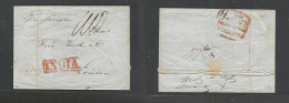 India. 1850 (13 July) Calcutta - London, UK Via Marseille. E With Text Reverse Depart Dated Town Box, "India" On Front + - Autres & Non Classés