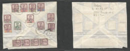 Malaysia. 1913 (19 Dec) Johore - Singapore (19 Dec) Reverse Of Envelope Multifkd With 15 Stamps At 2,23 $ Rate. Nice Ite - Malaysia (1964-...)