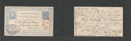 Salvador, El. 1883 (13-18 Nov) San Salvador - Germany, Dresden (15 Dec) 3c Blue Illustrated Used Early Stationary Card, - Salvador