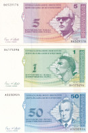 Bosnia And Herzegovina, UNC, 0.50, 1, 5. Convertible Marks In 1997. Pick-057, 059, 061. - Bosnie-Herzegovine