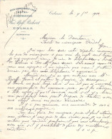 Facture Ancienne Hôtel à L'Agneau D'Or Zum Schwarzen Lamm Alph. Richert à Colmar Alsace Elsass 1910 - Straßenhandel Und Kleingewerbe