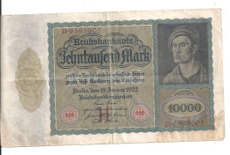 ALLEMAGNE 10000 MARK 1922 VF P 70 - 10000 Mark