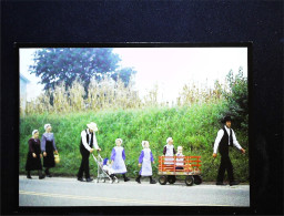 ► AMISH FAMILY Walk To Church - American Roadside