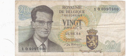 Belgique - Billet De 20 Francs - Beaudoin Ier - 15 Juin 1964 - P138 - Autres & Non Classés