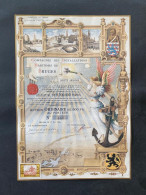 Aandeel Titre Certificaat Compagnie Des Installations Maritimes De Bruges - 1904- Brugge - Zeebrugge - Acqua