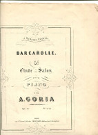 Partition A. GORIA Barcarolle étude De Salon Pour Piano Op. 17 - G-I