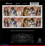 Ref. BR-V2019-20-F BRAZIL 2019 - CRYPT OF SEE CATHEDRAL,ART, RELIGION, SCULTURES, SHEET MNH, CHURCHES 12V - Blocks & Kleinbögen