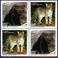 Ref. BR-3220-Q BRAZIL 2012 - CAT-MOORISH AND OCELOT,CATS, BLOCK MNH, ANIMALS, FAUNA 4V Sc# 3220 - Unused Stamps