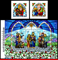 Ref. BR-3312-14 BRAZIL 2015 - RELIGION, SET ANDSOUVENIR SHEET MNH, CHRISTMAS 5V Sc# 3312-14 - Unused Stamps