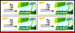 Ref. BR-3295-Q BRAZIL 2015 - WORLDSKILLS SAO PAULO,WORLD�S COMPETITTION, BRIDGE, BLOCK MNH, EDUCATION 4V Sc# 3295 - Blocks & Sheetlets