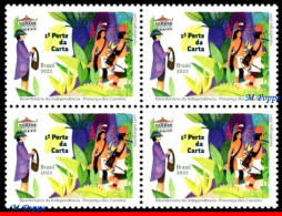 Ref. BR-V2022-15-Q BRAZIL 2022 - BICENTENARY INDEPENDENCE,PRESENCE OF CORREIOS, POST, BLOCK MNH, HISTORY 4V - Unused Stamps